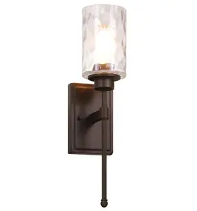 Modern 1 Light Glass Wall Light Bronze Wall Sconce Decorative Bathroom Vanity Light