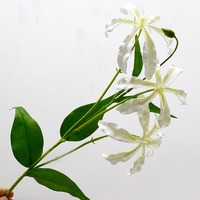 KEWEI T843 Premium Real Touch 3 Köpfe Flame Lily Künstliche Blumen Luxus Hochzeit Mittelstücke zum Valentinstag