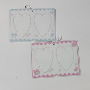 Lot de porte-cartes <span class=keywords><strong>en</strong></span> PVC à 2 poches, motif dessin animé mignon pour couple - Porte-clés <span class=keywords><strong>photo</strong></span> bicolore de 3 pouces pour breloque de sac et objets de collection - Product Image 3