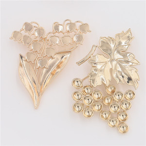 Accessori per gioielli fai da te con intarsi in madreperla e smeraldi: Base per spilla a forma di foglia d'uva e giglio della <span class=keywords><strong>valle</strong></span> - Product Image 3