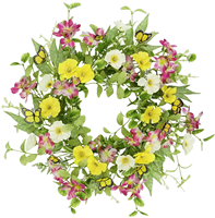 Décoration de mariage, couronne florale suspendue en soie artificielle avec des feuilles d'eucalyptus vertes, couronne artificielle réaliste pour le printemps et l'été