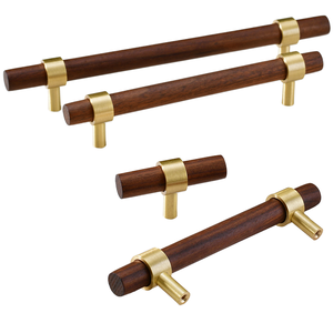 Tirador de Muebles Moderno de Madera de Nogal, Perilla para Cajones con Fácil Instalación para Cocina, Armario, Cómoda, Alacena - Product Image 1