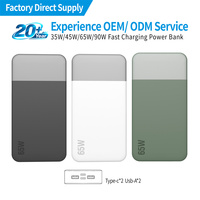 OEM ODM Personalizado, Batería Externa Portátil de Carga Rápida de 35W 45W 65W 65 Vatios 10000mAh 20000mAh, Super Capacidad, la Mejor
