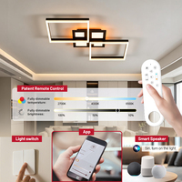 Plafonnier carré doré créatif en fer et acrylique pour salon et chambre à coucher, style moderne, LED dimmable, lampe de plafond intelligente d'intérieur