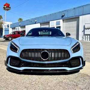 Lèvre avant Style P pour <span class=keywords><strong>Mercedes</strong></span> Benz Amg Gt <span class=keywords><strong>GTS</strong></span> 2015-2020 Matériau en fibre de carbone Bon ajustement Kit de carrosserie Pare-chocs avant Lip Facelift - Product Image 2