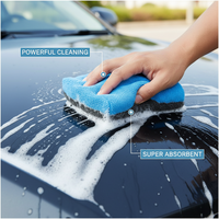 Éponge de lavage auto en microfibre haute densité grande taille 5 pouces personnalisable pour le nettoyage et le polissage des voitures
