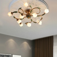 Nordique Simple LED Antique Cuivre Fer Américain Rustique Plafonnier Lustre En Cristal De Luxe pour Salle À Manger Salon pour Villas