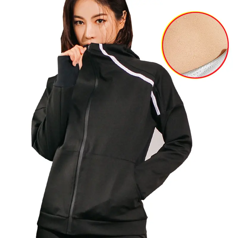 Vrouwen Mode Sauna Zweet Pak Hoodies En Broek 2 Stuks Sportkleding Gym Boksen Trui Afslanken Vetverbranding Losse Gewicht Dragen