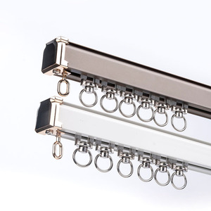 New Design Bedroom Aluminium Alloy Heavy Duty Ceiling Installation S Fold Extendable <b>Curtain</b> Track With Bracket Runners - Product Image 5