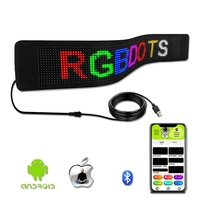 Pantalla LED Flexible Programable con Bluetooth, Control por Aplicación Inteligente, Texto Desplazable, Patrones Animados, Panel de Matriz LED RGB para Interiores y Automóviles