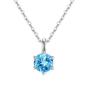 Collier en argent sterling 925 avec pierres naturelles, serti de six griffes, topaze, olivine, grenat, pour femme. - Product Image 6