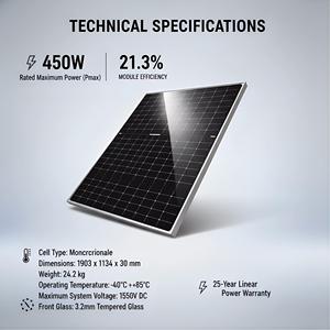 แผงโซลาร์เซลล์โมโนคริสตัลไลน์ Ginza All Black Split IP65 CAN Hybrid Grid Solar ขนาด 10-20 กิโลวัตต์ สำหรับระบบติดผนัง คุณภาพสูง - Product Image 2