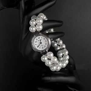 Reloj de Pulsera con Perlas de Imitación de Diamantes Estilo Y2K para Niñas, Reloj de Pulsera con Forma de Corazón, Accesorios Dulces para Hermanas - Product Image 6