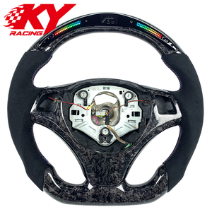 Volant personnalisé en fibre de carbone forgée, cuir et LED avec indicateur de régime pour BMW E90 E92 E93 E80 E83 E81 E82 E87 E60 E62 E36 E46 M2 M3 X1 - Product Image 1