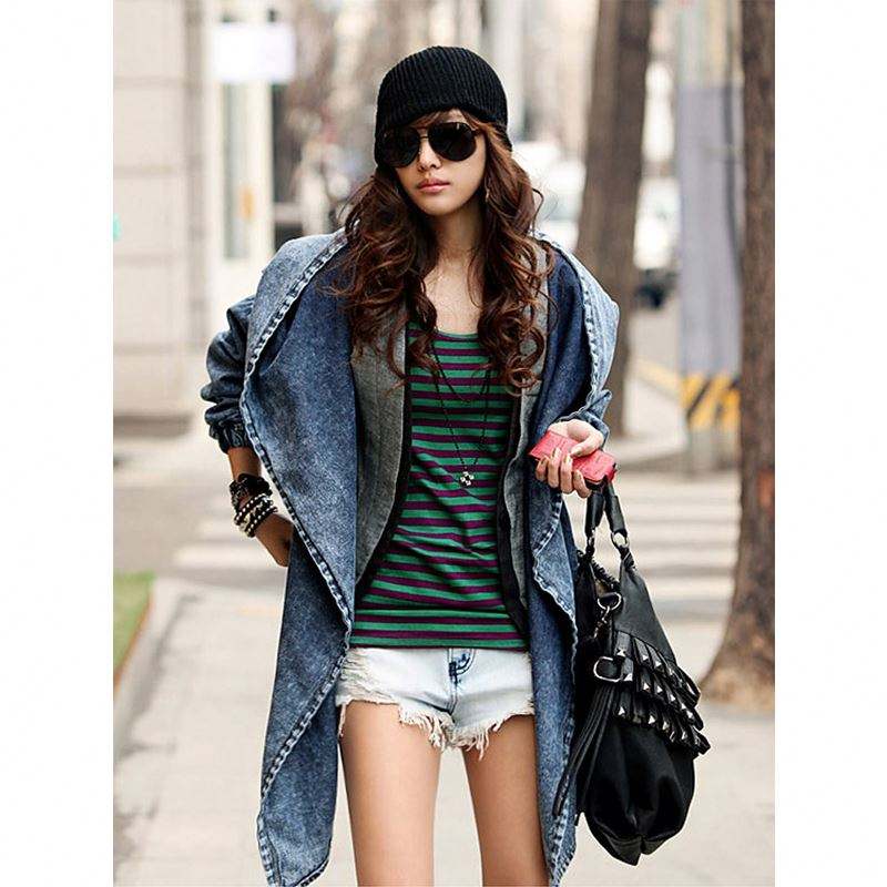 Womens Jacket Plus Size Jean Jacket With Hoodie Agnes Orinda