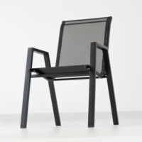 Chaise simple moderne en tube d'acier léger KD pour extérieur, portable pour jardin, imperméable et durable