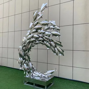 현대 미술 장식 대형 물고기 스테인레스 스틸 조각 금속 물고기 조각