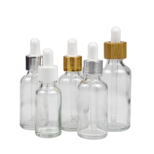 Custom 1oz 10ml 30ml 50ml <b>100ml</b> Luxury clear Oil Glass Round Cosmetic Dropper <b>Bottle</b> 2 oz 60ml - Product Image 2