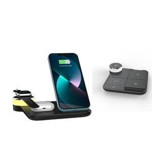 <span class=keywords><strong>Gadgets</strong></span> <span class=keywords><strong>para</strong></span> uso diario Nuevo 2025 Soporte de teléfono de ángulo fijo plegable Cargador inalámbrico 3 en 1 con luz nocturna colorida 15W Tipo C - Product Image 1