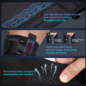 ปลอกรัดเข่าแบบปรับได้ พร้อมแผ่นรองกระดูกสะบ้า ช่วยพยุงและลดอาการปวดจากโรคข้ออักเสบ - Product Image 2