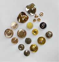 Boutons à tige en alliage de zinc écologiques de haute qualité, plaqués, 15 mm, avec logo en relief pour vestes coupe-vent et chemises - Personnalisables