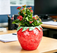 Pot de fleurs créatif en résine en forme de fraise, pot à succulentes, vase de jardin pour la décoration extérieure de balcon