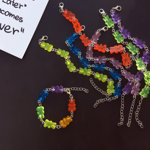 La pulsera de oso de gelatina de Color caramelo más vendida, <span class=keywords><strong>pulseras</strong></span> de abalorios de oso de goma de resina <span class=keywords><strong>para</strong></span> niñas y niños - Product Image 3