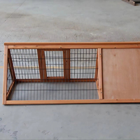 Petit enclos pour lapins, poulailler extérieur en A, cage à cailles avec 1 porte et enclos de sortie, nichoir triangulaire en bois pour petits animaux