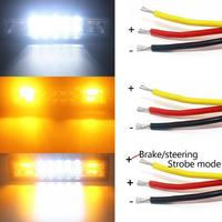 Barre Lumineuse LED Stroboscopique 48W Blanche Ambre Bleue Rouge pour 4x4 VTT SUV Moto Camion Remorque Accessoires Voiture 12V