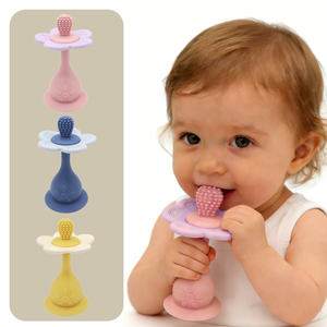 Jouet sensoriel pour bébé personnalisé, <span class=keywords><strong>hochet</strong></span> en forme de fleur, anneau de dentition en silicone avec ventouses - Product Image 6
