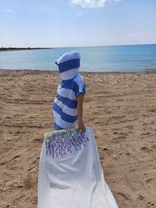Nouveau Poncho en coton turc bonne qualité à capuche plage piscine Spa modèle séchage rapide absorbant l'eau tous les jours plaine coloré Marine - Product Image 6