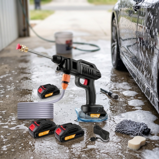 Powerful Wireless Portable Stainless Steel Car Washer with Lithium Battery Cordless Jet Foam Mini Pressure Washer