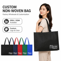 Sacs fourre-tout non tissés OEM ODM, sacs fourre-tout noirs réutilisables, sacs de courses personnalisés écologiques, sacs de courses réutilisables pour supermarchés