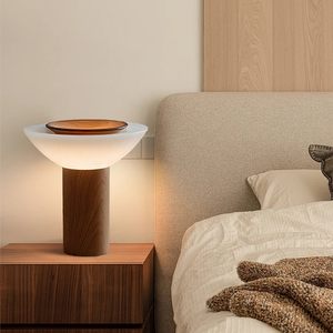 ZEN โคมไฟตั้งโต๊ะไม้เนื้อแข็งสไตล์อิตาลีสมัยใหม่ E27 LED 220V ถนอมสายตา วิลล่า ห้องนั่งเล่น ห้องนอน โคมไฟข้างเตียง - Product Image 2