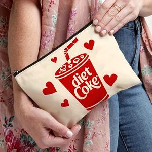 <strong>Diet</strong> <strong>Coke</strong> Print Cosmetic Bag Heart Pattern Makeup Storage Bag Travel Toiletry Bag for Women - Product Image 3