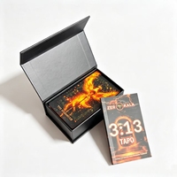 Jeu de tarot personnalisé imprimé, Luxy Tarot, boîte cadeau noire, bords dorés orange, cartes d'oracle, cartes de divination