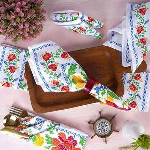 Serviettes en tissu vintage de luxe en lin imprimé doré avec dentelle réglage de table fait à la main pour mariage maison et avion pour restaurants - Product Image 4