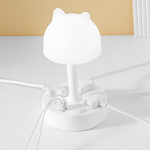 DENIXI Enchufe Multifuncional de Escritorio con Diseño de Cabeza de Conejo, con USB + <span class=keywords><strong>PDS</strong></span> y Soporte Iluminado para Teléfono Móvil - Product Image 1