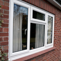 Ventana Fija Abatible de Doble Vidrio UPVC Personalizada para Villa, Diseño Moderno, Impermeable y Resistente al Viento, Garantía de 3 Años