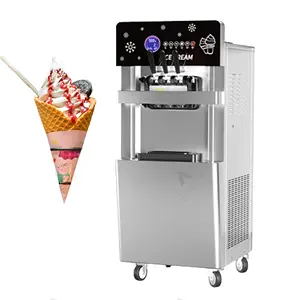 Crème glacée molle commerciale à trois saveurs faisant la machine Service Premium Machine à crème glacée molle