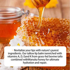 Großhandel Aromatische Zitrus noten 5g Talg Lippen balsam mit gras gefüttertem Rinder talg Manuka Honig - Product Image 4