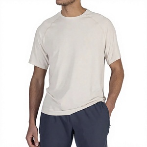 T-shirt vintage streetwear à col rond, coupe régulière, longueur longue, couleur unie, en coton léger, tissu jersey uni - Product Image 1