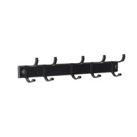 Porte-manteau mural en alliage d'aluminium de qualité supérieure, finition noir mat, moderne, pour entrée, rangement durable, patère métallique pour manteaux et chapeaux