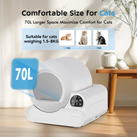 Bac à litière pour chat intelligent 70L contrôlé par Wi-Fi Toilette automatique semi-automatique autonettoyante pour plusieurs chats Accessoires pour litière pour chat