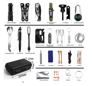 25 pezzi attrezzatura <span class=keywords><strong>di</strong></span> sopravvivenza <span class=keywords><strong>di</strong></span> emergenza attrezzatura <span class=keywords><strong>di</strong></span> difesa tattica antincendio strumenti <span class=keywords><strong>di</strong></span> pesca <span class=keywords><strong>sport</strong></span> <span class=keywords><strong>di</strong></span> <span class=keywords><strong>avventura</strong></span> all'aperto coperta attrezzata - Product Image 2