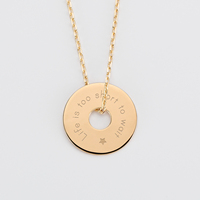 Acier inoxydable personnalisé gravé cercle nom Date initiale rondelle pendentif collier sur mesure meilleurs cadeaux pour les femmes