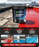 Peinture liquide en caoutchouc gris étoilé haute élasticité, imperméable, résistante aux UV pour toiture, tuiles, murs en béton, piscines, application au pinceau Bangbo