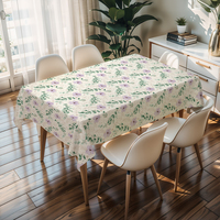 Nappe carrée en PVC vert RNPT à motifs, réutilisable et lavable, pour jardin et terrasse, motif écossais