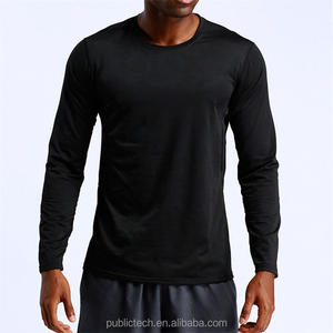 Camiseta de algodón de manga larga para hombre, ropa deportiva personalizada de secado rápido para gimnasio y fitness, venta al por mayor - Product Image 3