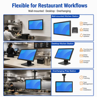Système de point de vente (PDV) d'usine OEM, écran de cuisine KDS 21,5 15,6 pouces, moniteur tactile étanche et résistant à l'huile pour restaurant, VESA